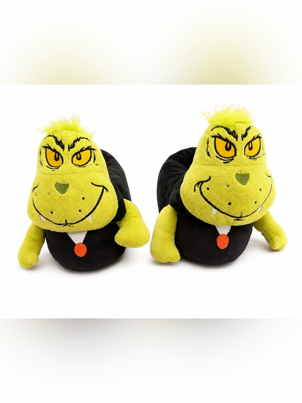 The Grinch Vampire Halloween Adult XS/S Plush Slippers NWT